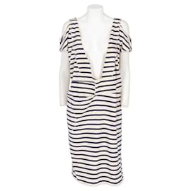 Vestido midi Marni Y2K de corte asimétrico con mangas de hombros descubiertos y escote en V