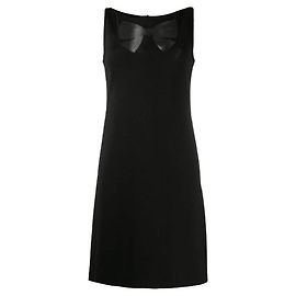Moschino Cheap & Chic Etuikleid aus schwarzer Rayon im 90er-Stil mit Schleifendetail