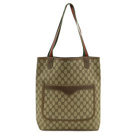 Borsa Tote Gucci GG Plus Sherry Line in PVC e pelle
