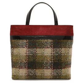 Borsa Tote in scamosciato e lana con motivo Check di Burberry