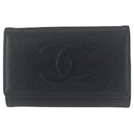 Portachiavi Chanel Vintage in pelle Caviar