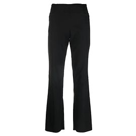 Pantalones rectos slim Gucci Y2K de rayón negro con detalle de hebilla trasera