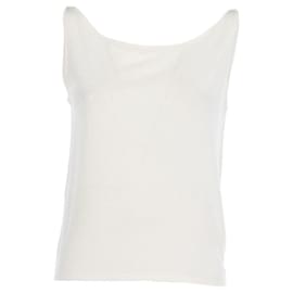 Versace 90s Tank Top aus weißer Baumwolle mit entspannter Passform und Rundhalsausschnitt