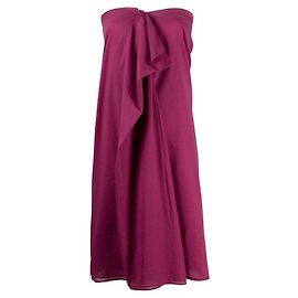 Vestito a portafoglio Maison Martin Margiela Y2K in cotone prugna con spalline rimovibili