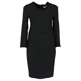 Schwarzes Midi-Kleid von Jil Sander aus den 2010er Jahren mit Boot Ausschnitt & Boxy-Schnitt