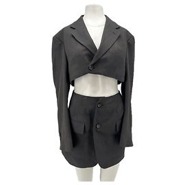 Autre Marque Blazer verde escuro com saia