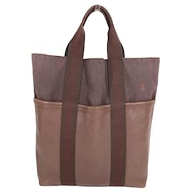 Hermès Borsa Tote Cabas Hermes in Metà Pelle e Metà Pelle