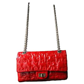 Chanel borsa 2.55 Puzzle pelle vernice rossa