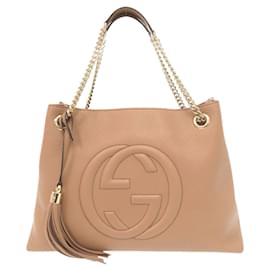 Borsa tote in pelle Gucci Soho Interlocking G