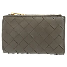 Carteira Bi-fold Maxi Intrecciato Bottega Veneta Khaki