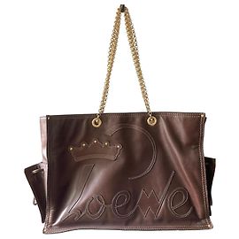 Loewe Borsa Tote in Pelle Marrone con Catena