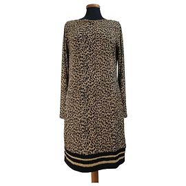 Vestido Michael Kors estampado de leopardo manga larga