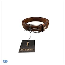 Ceinture Yves Saint Laurent en cuir marron