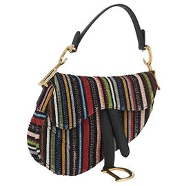 Borsa Christian Dior Saddle bag Perline Multicolore Oro Autentica 181922SM