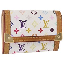 LOUIS VUITTON Porta Moedas Porte Monnaie Pla Multicolor White M92657 Auth 183734V