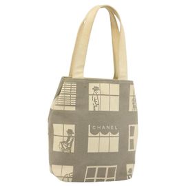 Borsa Tote CHANEL Window line in tela Beige Gold CC Auth 183024