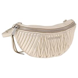 Borsa a vita Miu Miu Matelasse in pelle Argento Oro Autentica 183762V