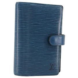 LOUIS VUITTON Epi Agenda PM Day Planner Cover Blue R20055 LV Auth 182707