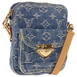 LOUIS VUITTON Pochette Monogram Denim Fairfax Bag Blue M82948 LV Auth 184169SAV