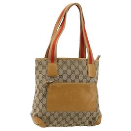 Borsa Tote GUCCI GG Canvas Beige Silver 019 0402 Auth gh2071