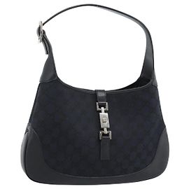 Borsa a Spalla Jackie GG Canvas GUCCI Nera Argento 001 8806 Auth 183726V