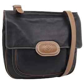 Borsa a tracolla LOEWE in pelle nera argento Auth ka4560A