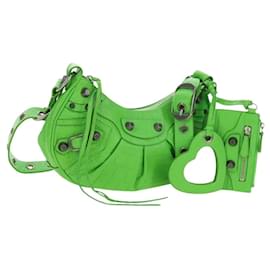 Borsa BALENCIAGA LE CAGOLE XS in Pelle Verde 671309 Auth 183647SAM