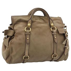 Borsa Miu Miu in scamosciato 2 modi Beige Oro Auth 183865V