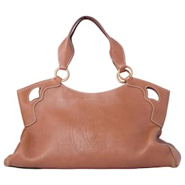 Cartier Brown Leather Medium Marcello de Cartier Bag