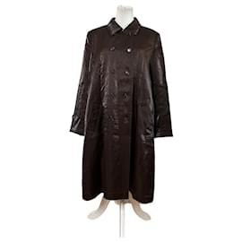 Vintage Givenchy Seidenmantel Dunkelbraun M