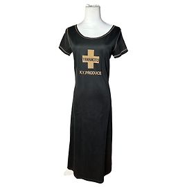 Autre Marque Vintage Kansai Yamamoto K.Y.PRODUCE Kleid Schwarz Gold M