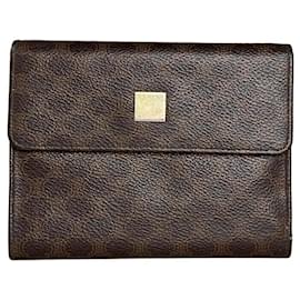 Céline Portafoglio in pelle goffrata vintage Celine Marrone Oro