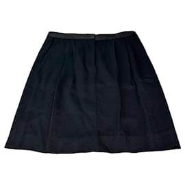 Céline Falda vintage Celine de mezcla de lana negra M
