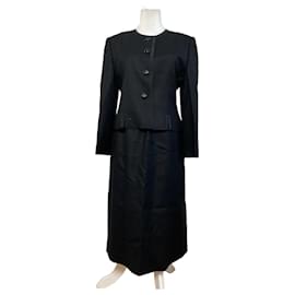 Vintage Givenchy Wollblazer-Set Schwarz M