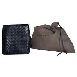 Portafoglio Vintage Bottega Veneta in pelle intrecciata Intrecciato Nero