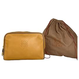 Vintage Loewe Leder Kosmetiktasche Gelbgold