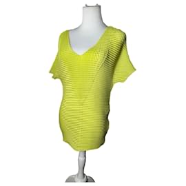 Top Vintage Issey Miyake Pleats Please Amarillo Neón M