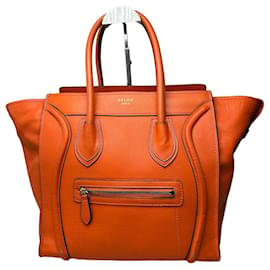 Céline Tote Celine Vintage in pelle liscia Orange Gold