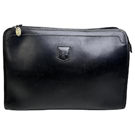 Céline Clutch in pelle vintage Celine nera e argento
