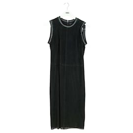 Stouls Vestido de cuero negro