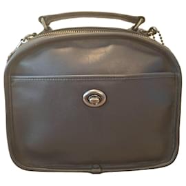 Borsa Coach F11785 Lunch Box in pelle - Nero Pallido/Grigio