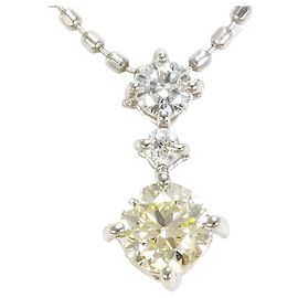 Autre Marque Platin-Halskette mit gelbem Diamanten