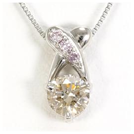 Autre Marque Collana in platino PT900 con diamanti marroni e rosa