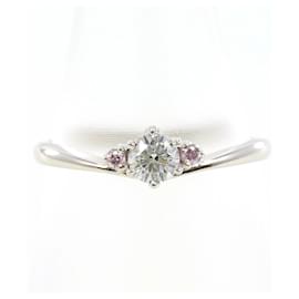Autre Marque Platin-Ring mit Diamantakzenten