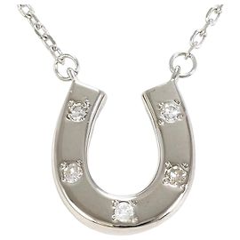 Autre Marque Collana in oro bianco 14K con diamante