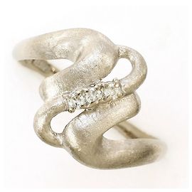 Autre Marque 14K Weißgold-Ring mit Diamant