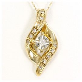 Autre Marque 10K Gelbgoldhalskette mit Diamant