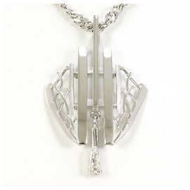 Autre Marque Collana in platino con pendente in diamante