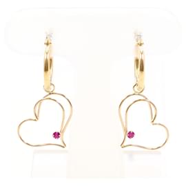 Orecchini a cerchio in oro 14K con rubino - Autre Marque