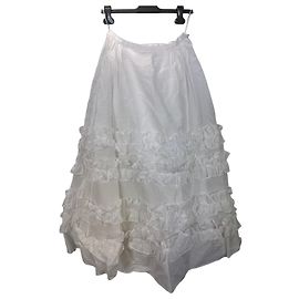 Autre Marque Molly Goddard Falda de algodón blanca con volantes